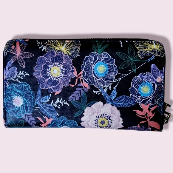 Steve Madden neon flower clutch wristlet bag - Picture 2 of 4